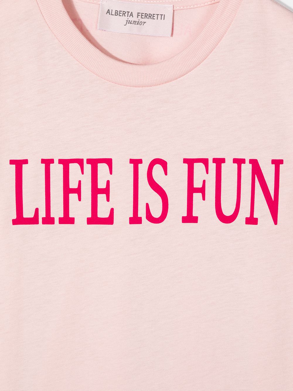 фото Alberta ferretti kids life is fun t-shirt