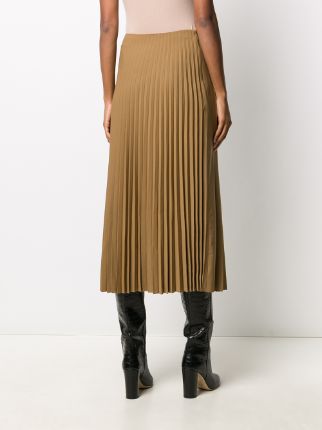 asymmetric pleat calf-length skirt展示图