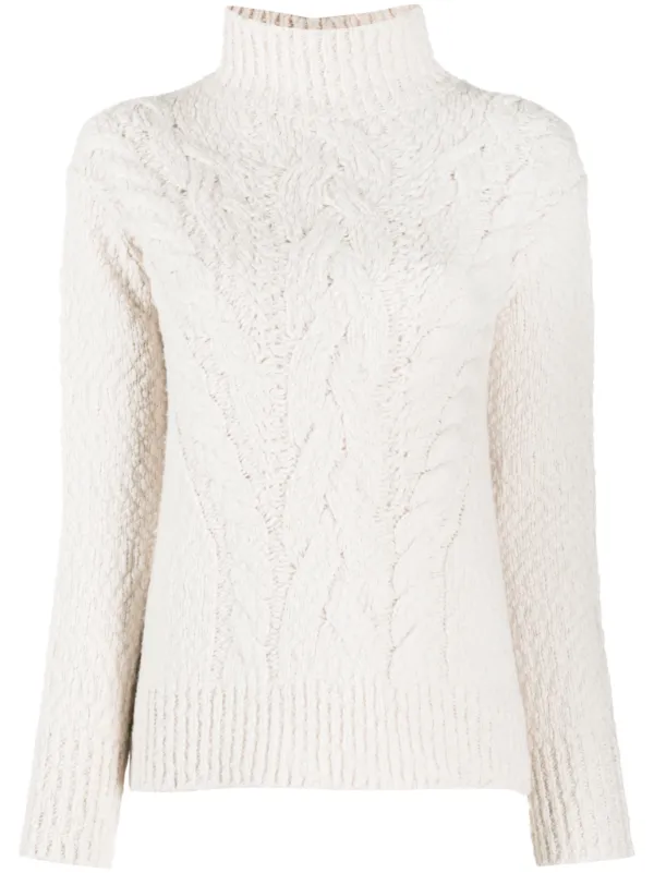 high neck chunky knit jumper