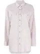 Image 1 of Closed oversized striped cotton shirt