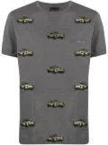 Billionaire car embroidery cotton T-shirt - Grey