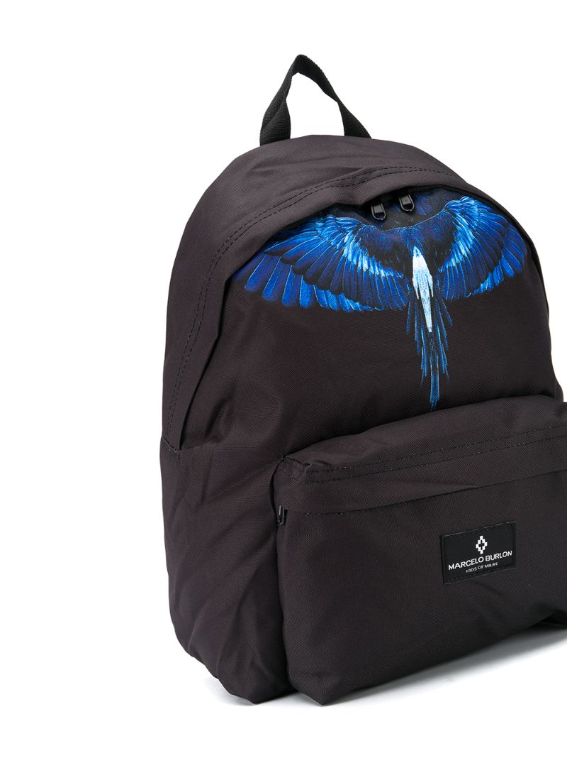 Shop Marcelo Burlon County Of Milan Logo Print Backpack In Black