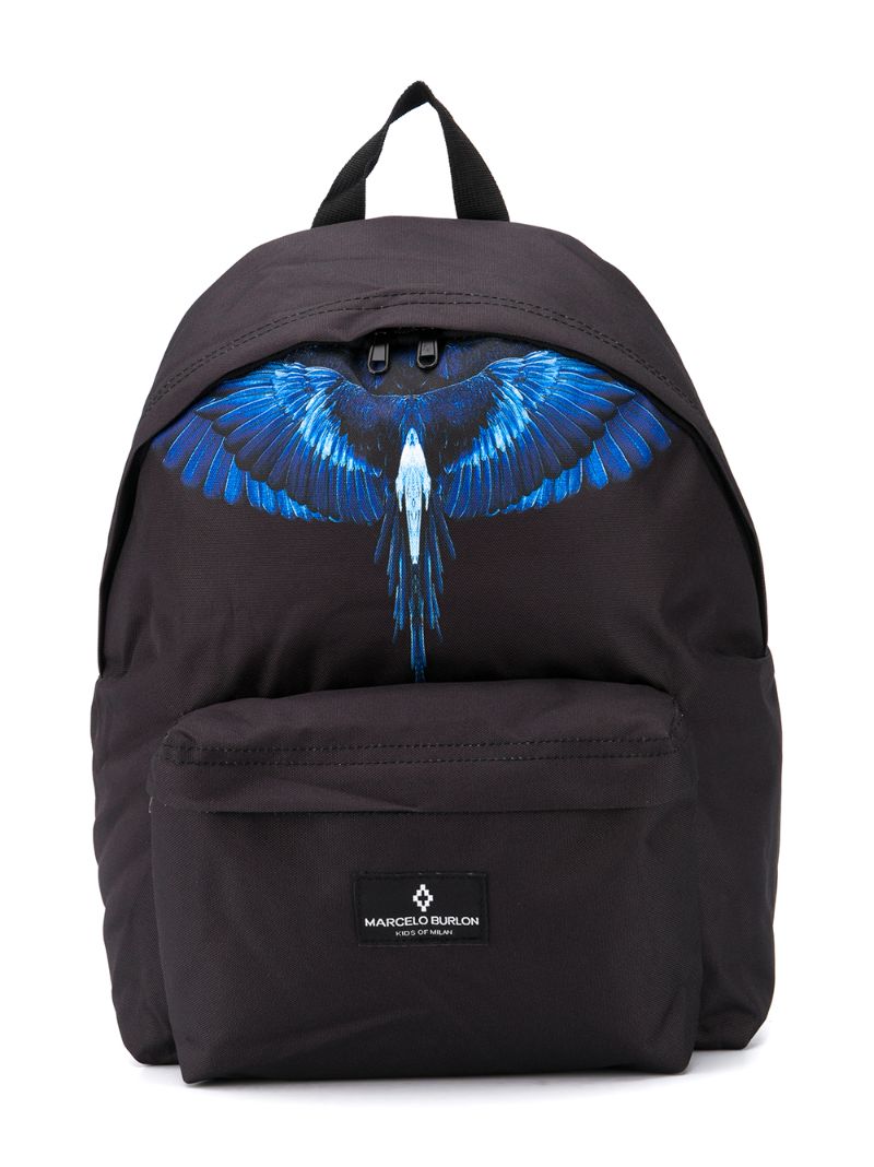 Shop Marcelo Burlon County Of Milan Logo Print Backpack In Black