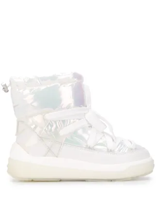 iridescent snow boots