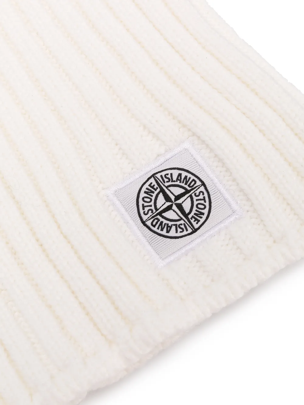 фото Stone island junior logo-patch ribbed snood