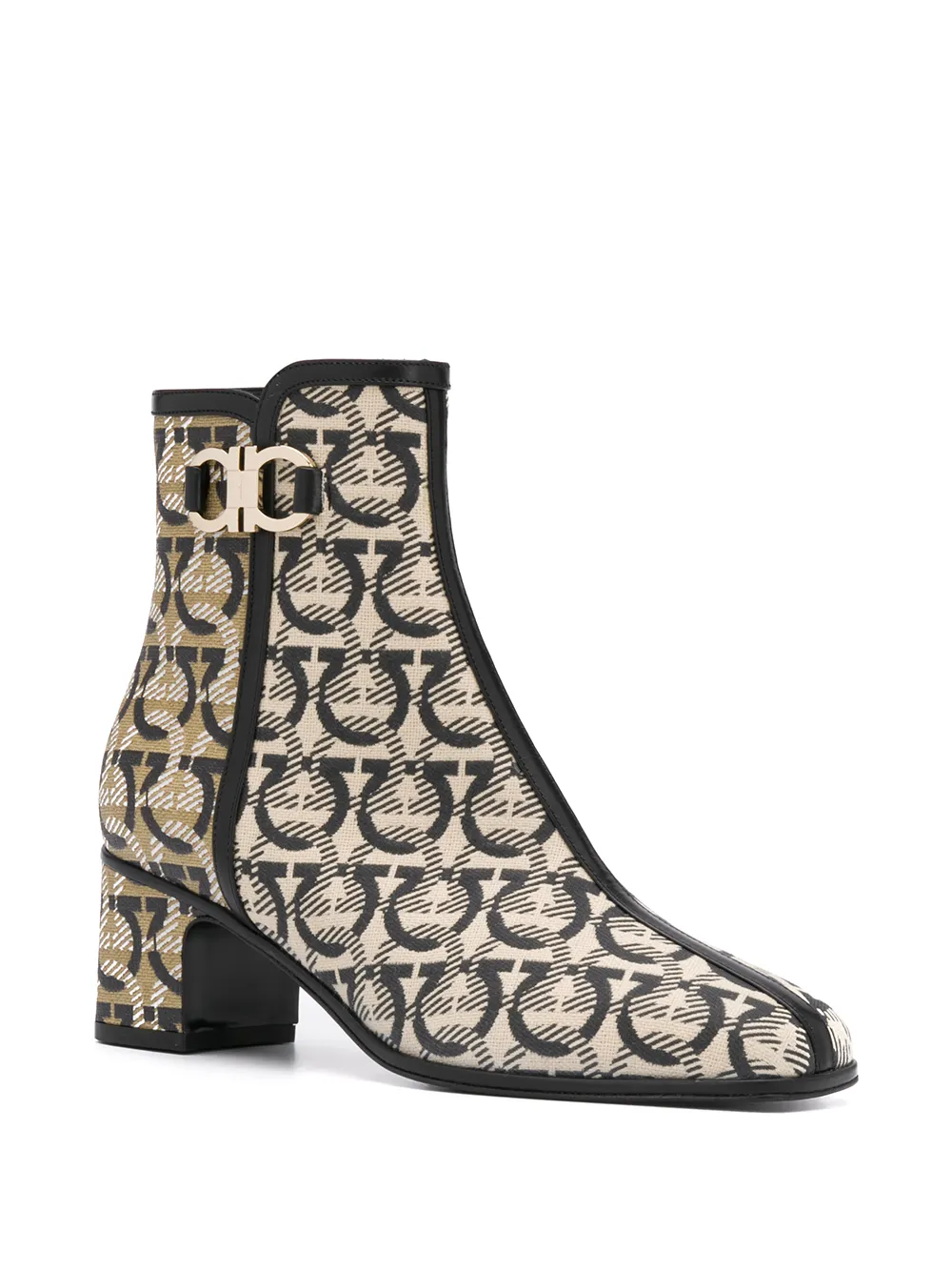 Ferragamo Gancini print ankle boots Neutrals