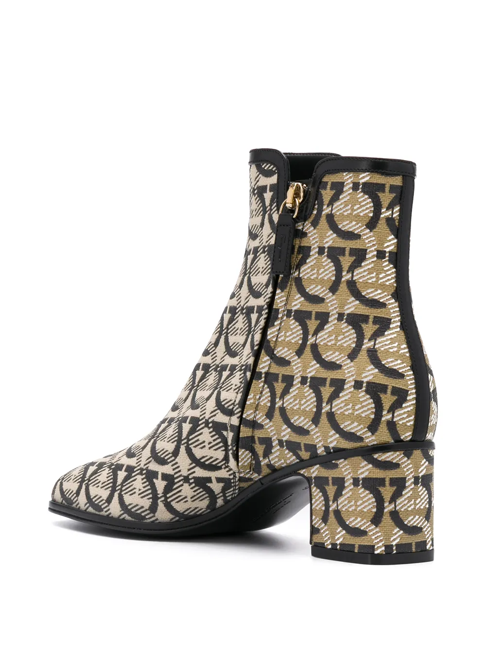 Ferragamo Gancini print ankle boots Neutrals