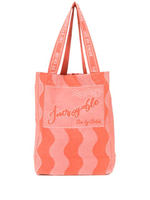 pink and orange tote bags