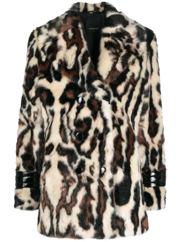 leopard print faux fur jacket