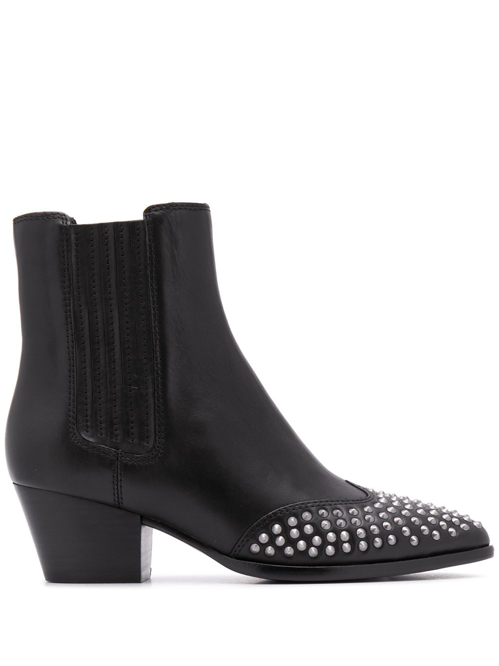 Ash Studded Ankle Boots In Black