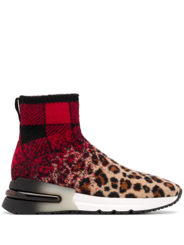 leopard sneaker boots