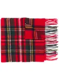 Barbour tartan-check wool scarf - Red