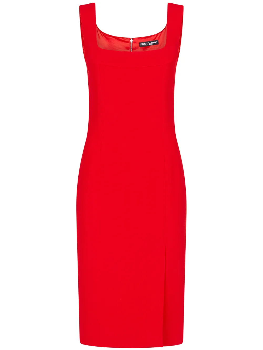 Dolce Gabbana Square Neck Fitted Dress Farfetch