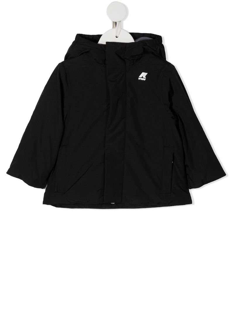 K-way Babies' Ripstop Hooded Jacket In Black