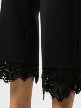 lace-trimmed cropped trousers展示图