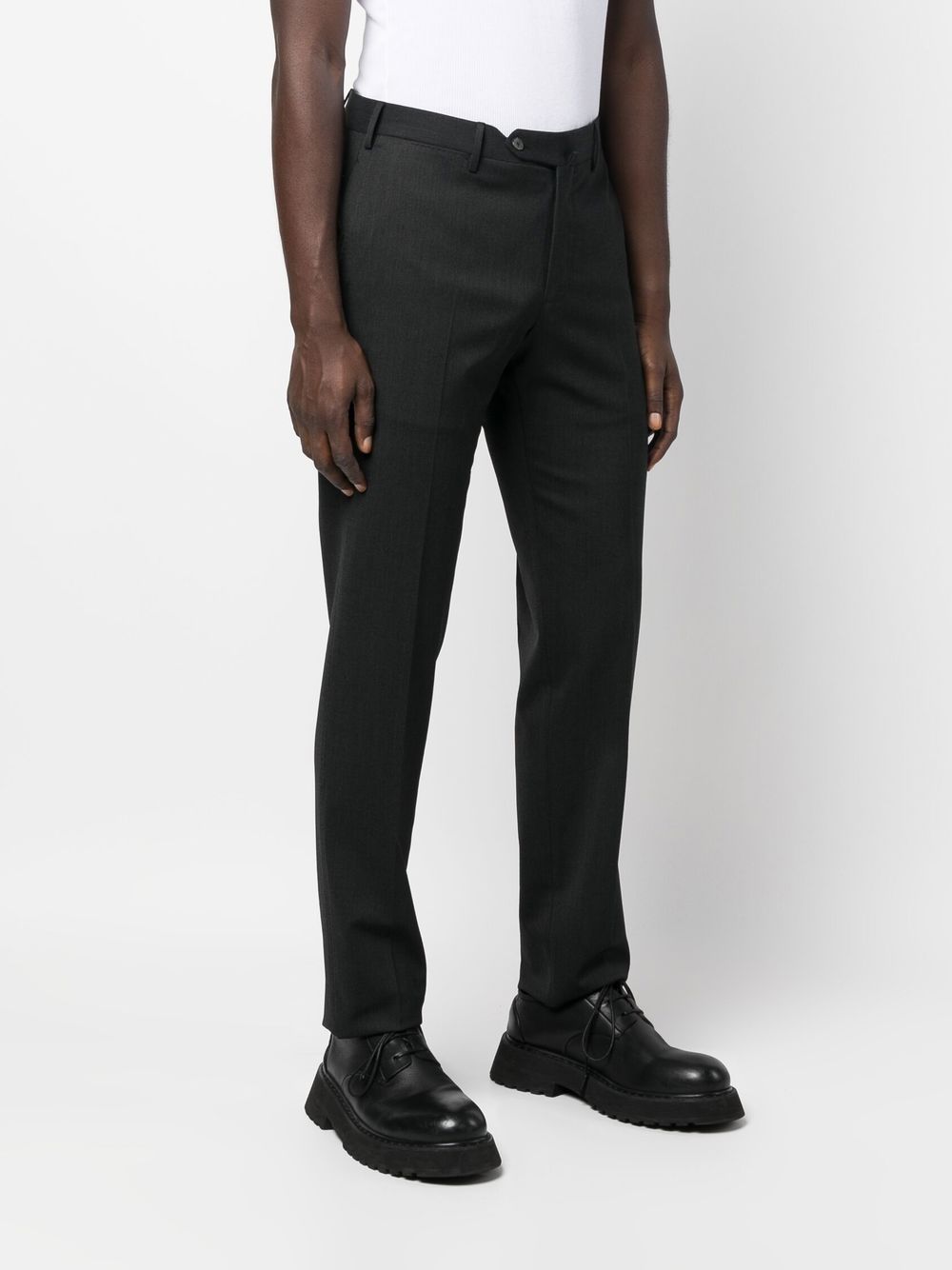 Shop Pt01 Tailored Slim-fit Trousers In Grey