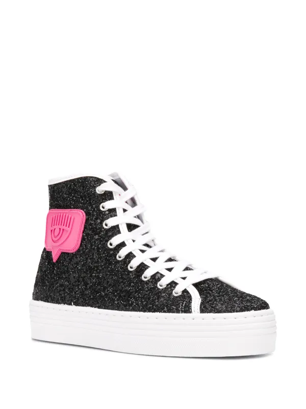 glitter high top trainers