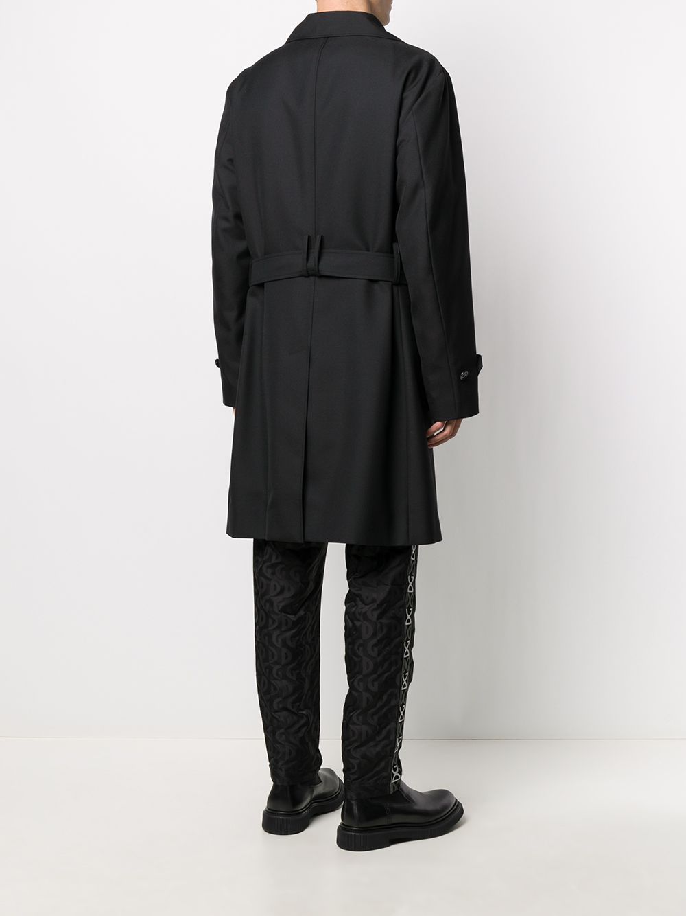 Shop Dolce & Gabbana Belted Trench Coat In Black