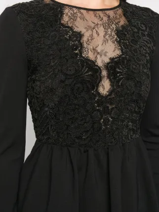 rear-keyhole floral lace dress展示图