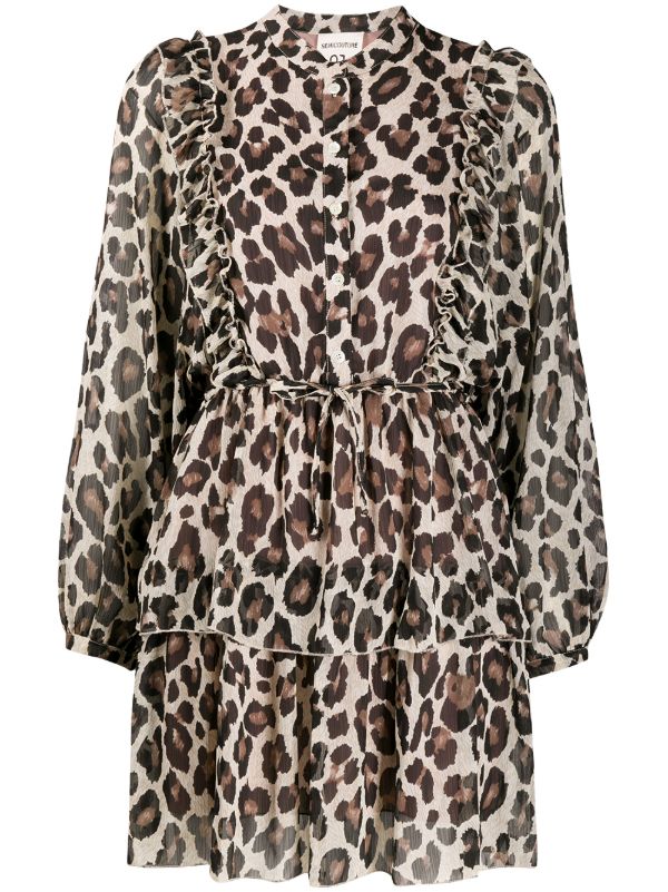 leopard print tiered dress