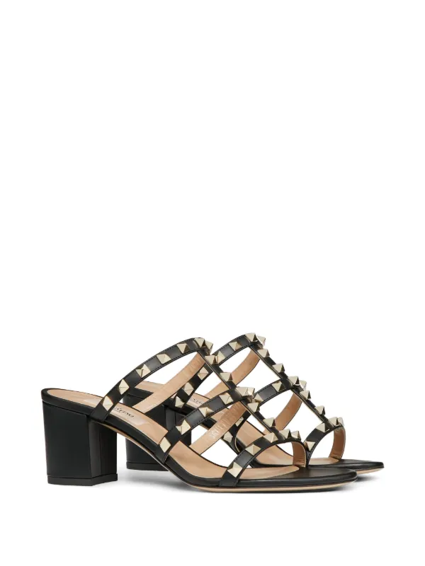 Valentino Garavani Sandália Com Tachas e Salto 60mm | Preto