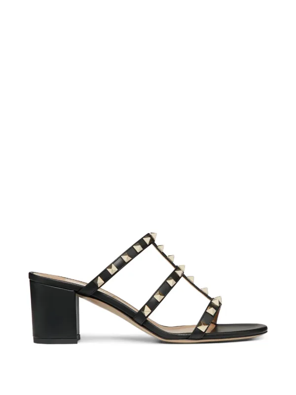 Valentino Garavani Sandália Com Tachas e Salto 60mm | Preto