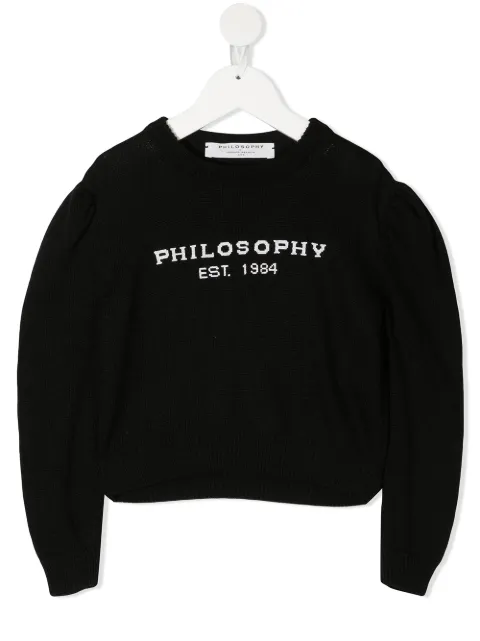 Philosophy Di Lorenzo Serafini Kids logo knit crewneck jumper