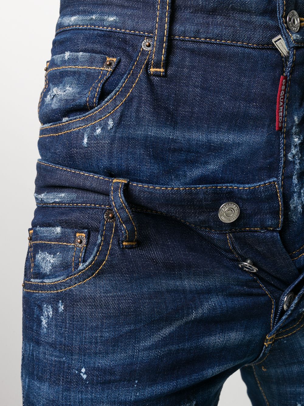 фото Dsquared2 джинсы скинни с двойным поясом