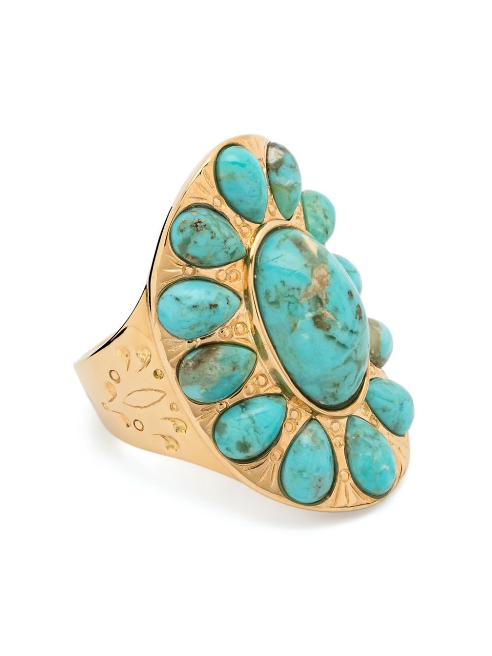Aurelie Bidermann 18kt Yellow Gold Navajo Turquoise Stone Ring In 金色