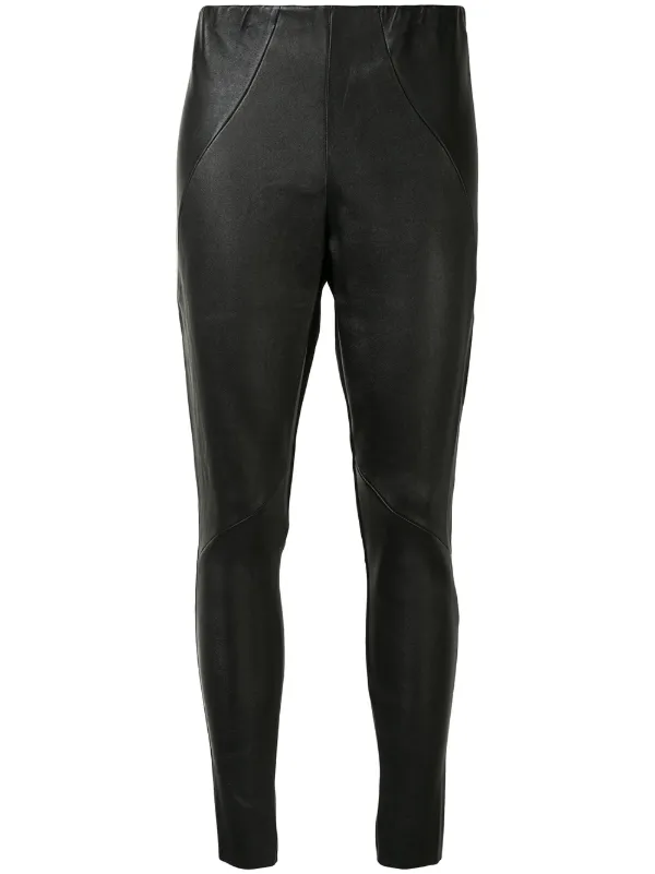 black skinny leather trousers