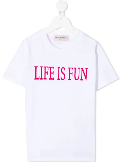Alberta Ferretti Kids slogan print T-shirt