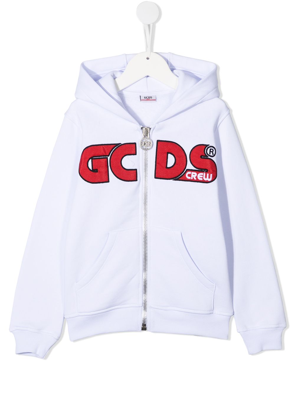 фото Gcds kids logo print zip hoodie