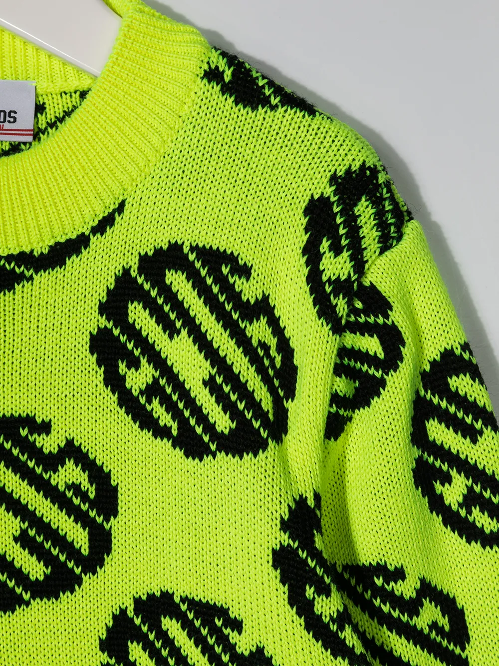 фото Gcds kids intarsia knit neon jumper