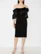 Image 2 of Solace London Raina off-shoulder midi dress