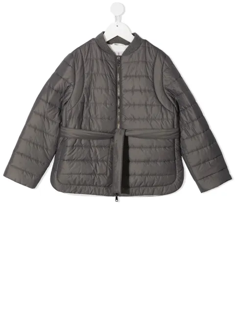 Brunello Cucinelli Kids tie-waist puffer jacket
