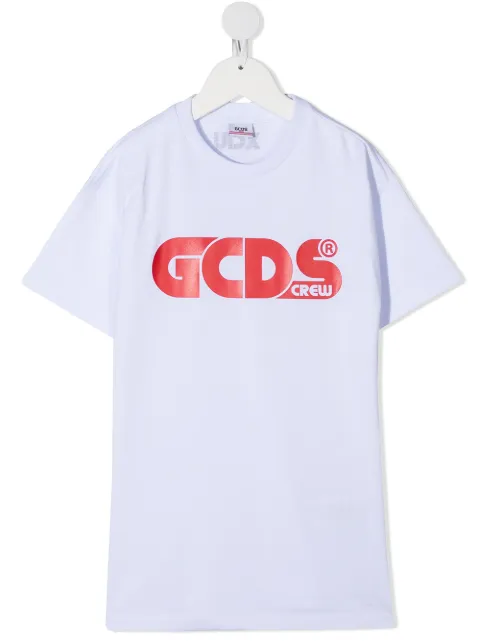 Gcds Kids تيشيرت طويل بطبعة شعار الماركة