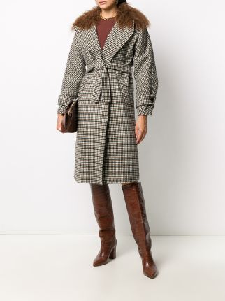 plaid belted coat展示图