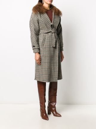 plaid belted coat展示图