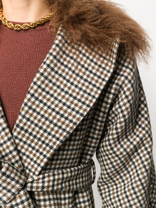 plaid belted coat展示图