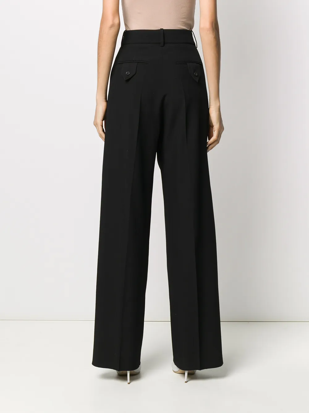 Shop Valentino Wide-leg Trousers In Black