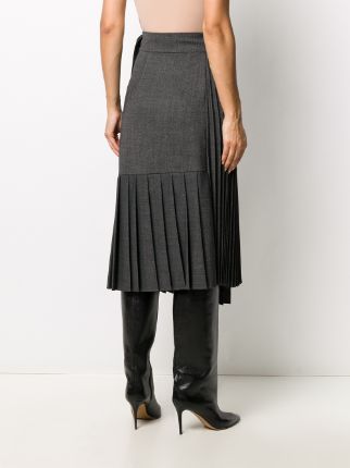 pleated flared midi skirt展示图