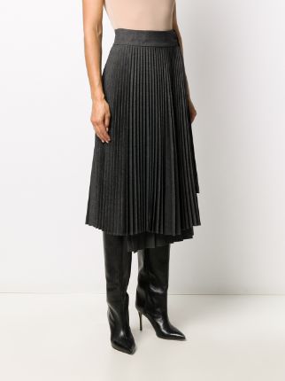 pleated flared midi skirt展示图