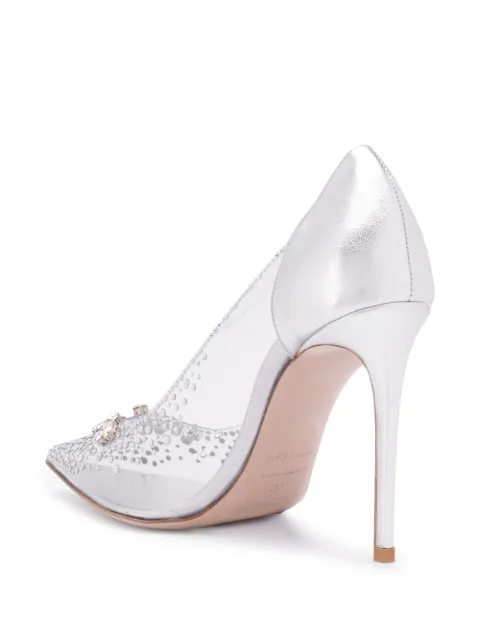 embellished clear pump