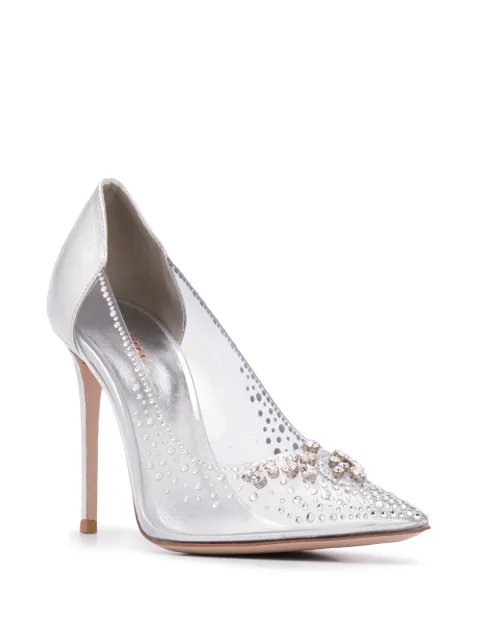 embellished clear pump