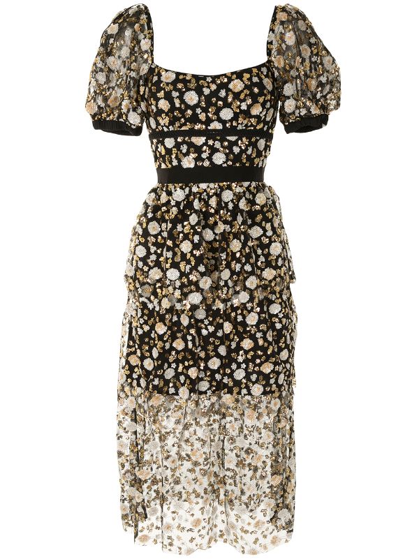 sequin embellished midi dress