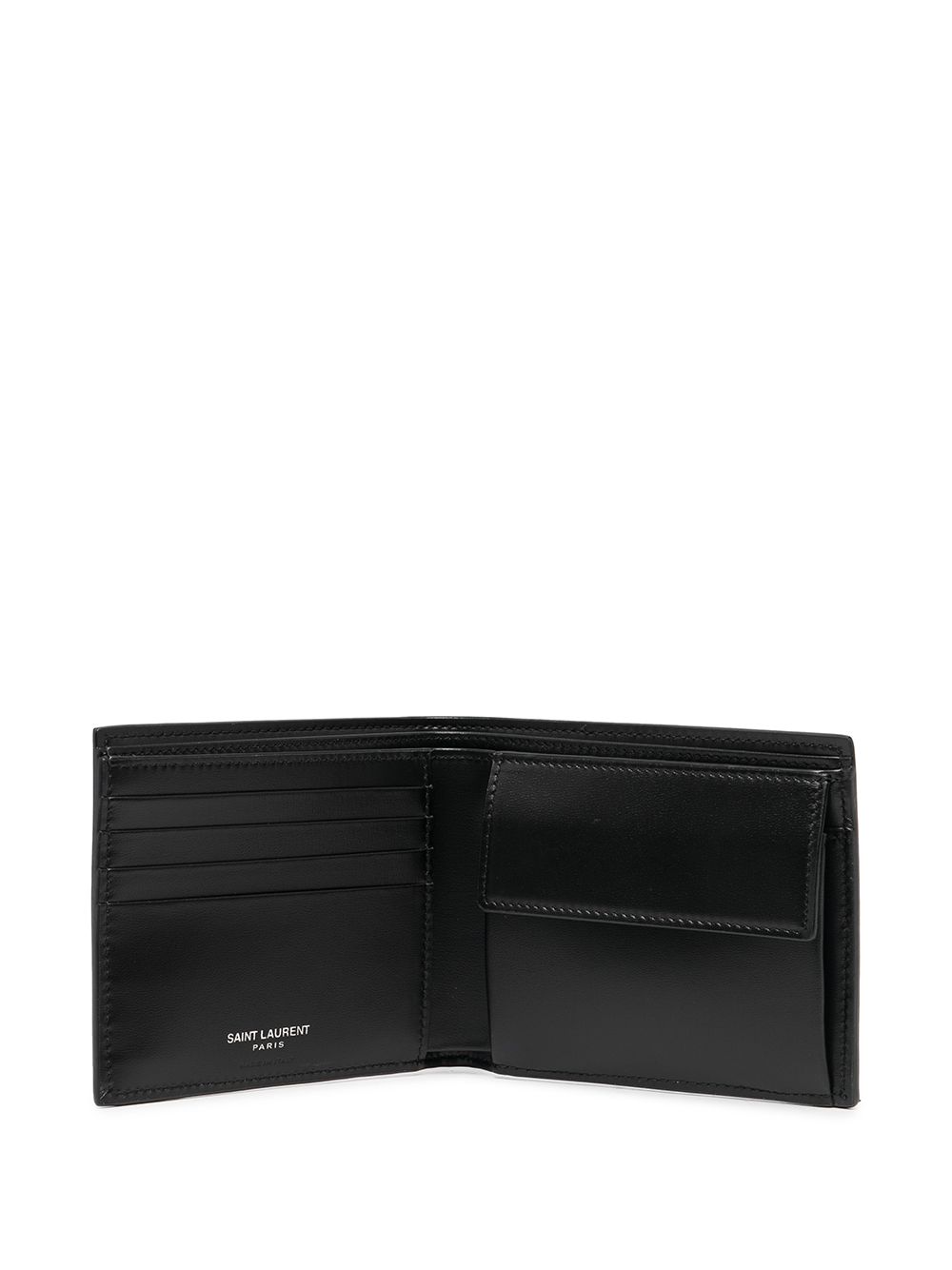 Shop Saint Laurent Ysl Monogram Bi-fold Wallet In Black