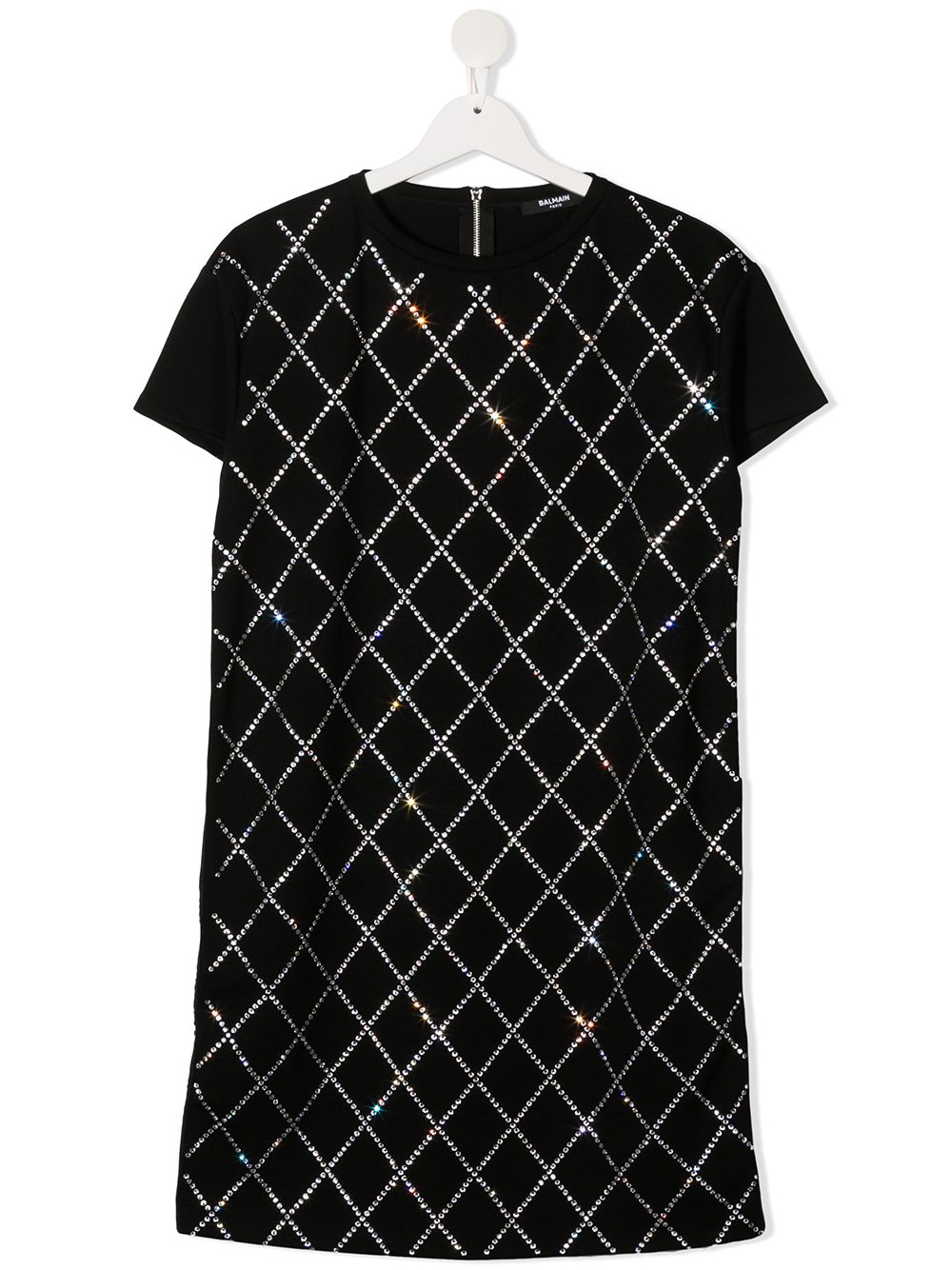 фото Balmain kids teen embellished short-sleeve dress