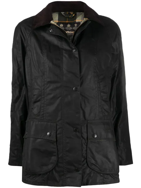 Barbour chaqueta con efecto encerado y botones