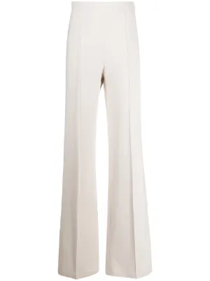 cream bootleg trousers