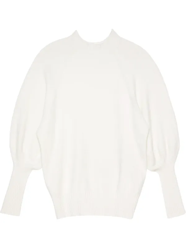 white balloon sleeve jumper